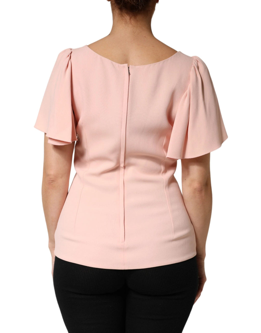 Dolce & Gabbana Pink Short Sleeves Round Neck Blouse Top by Dolce & Gabbana