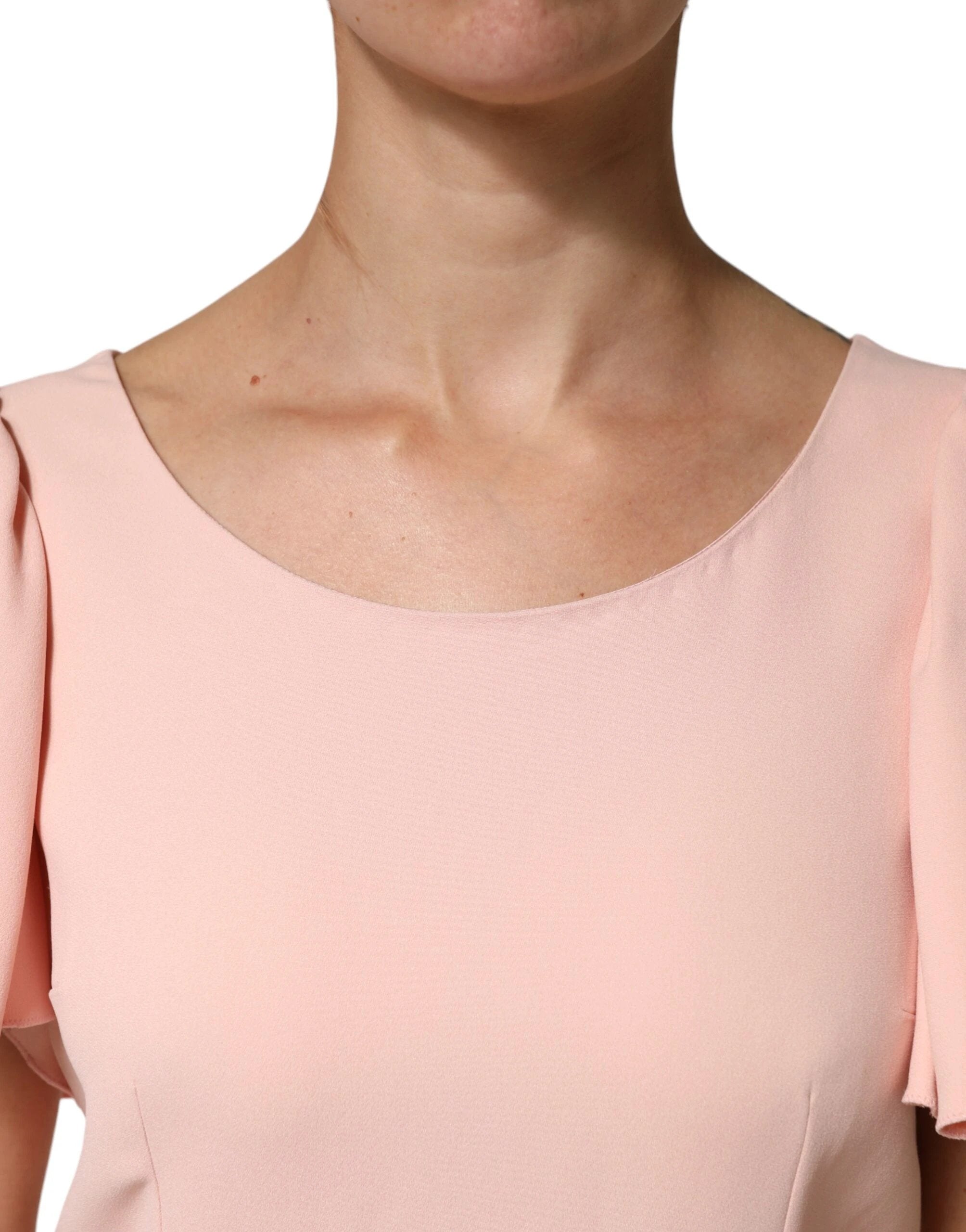 Dolce & Gabbana Pink Short Sleeves Round Neck Blouse Top by Dolce & Gabbana