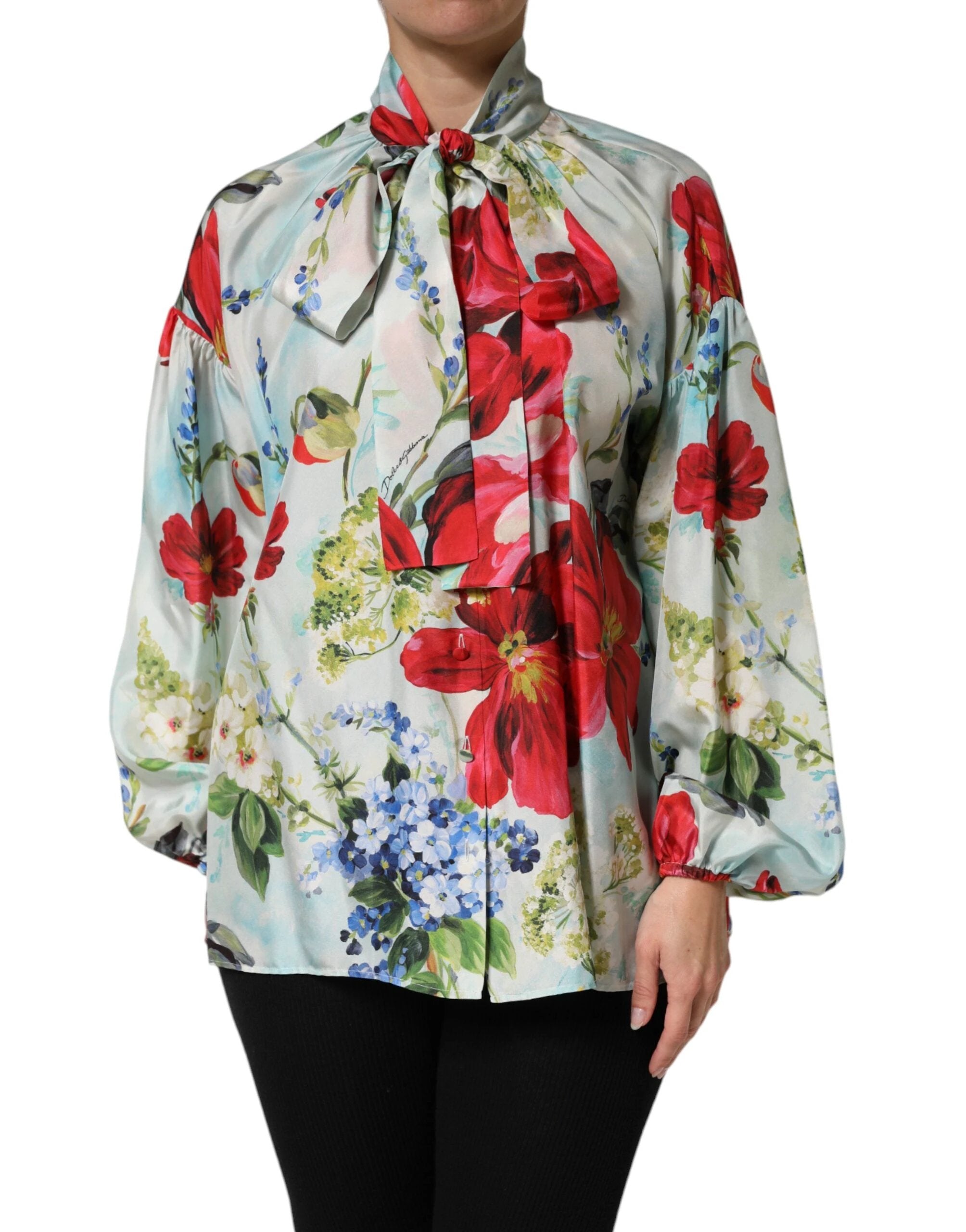 Dolce & Gabbana Multicolor Floral Long Sleeves Blouse Top by Dolce & Gabbana