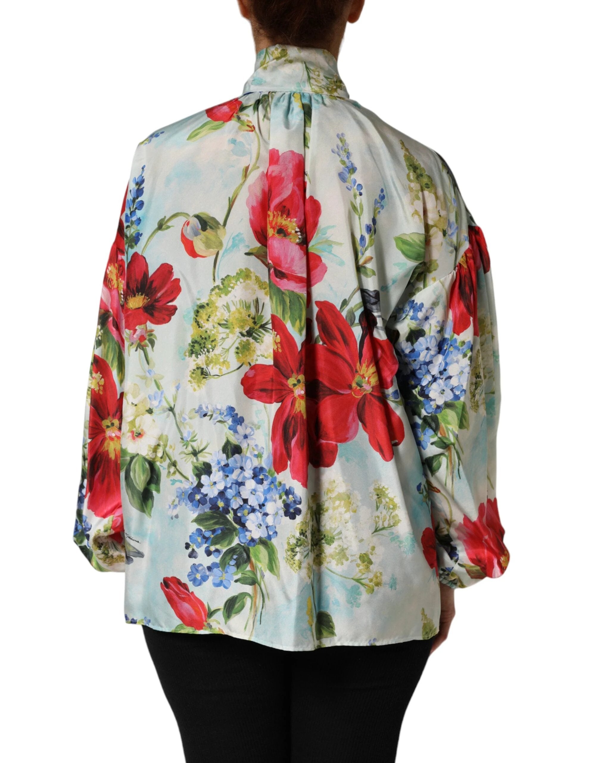 Dolce & Gabbana Multicolor Floral Long Sleeves Blouse Top by Dolce & Gabbana
