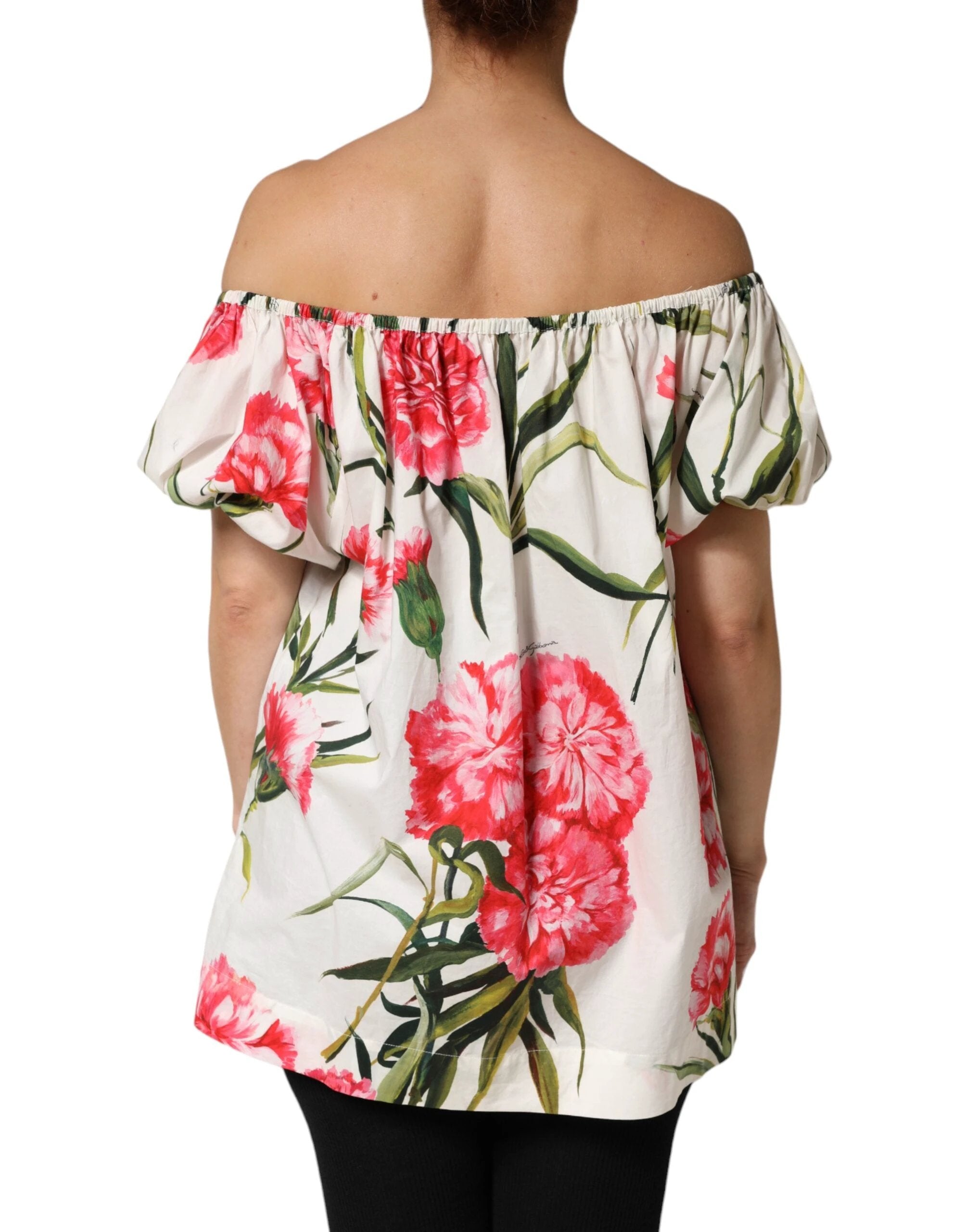 Dolce & Gabbana Multicolor Floral Off Shoulder Blouse Top by Dolce & Gabbana