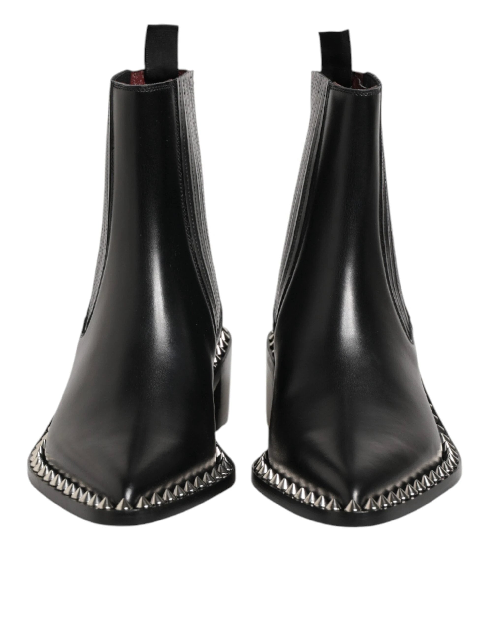 Dolce & Gabbana Black Studded Chelsea Short Ankle Boots Shoes by Dolce & Gabbana