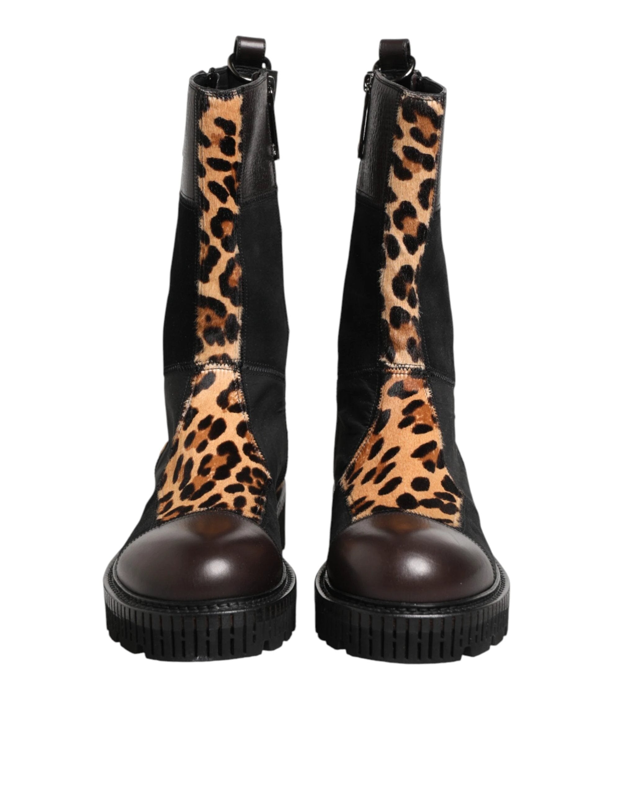 Dolce & Gabbana Multicolor Leopard Mid Calf Boots Shoes by Dolce & Gabbana