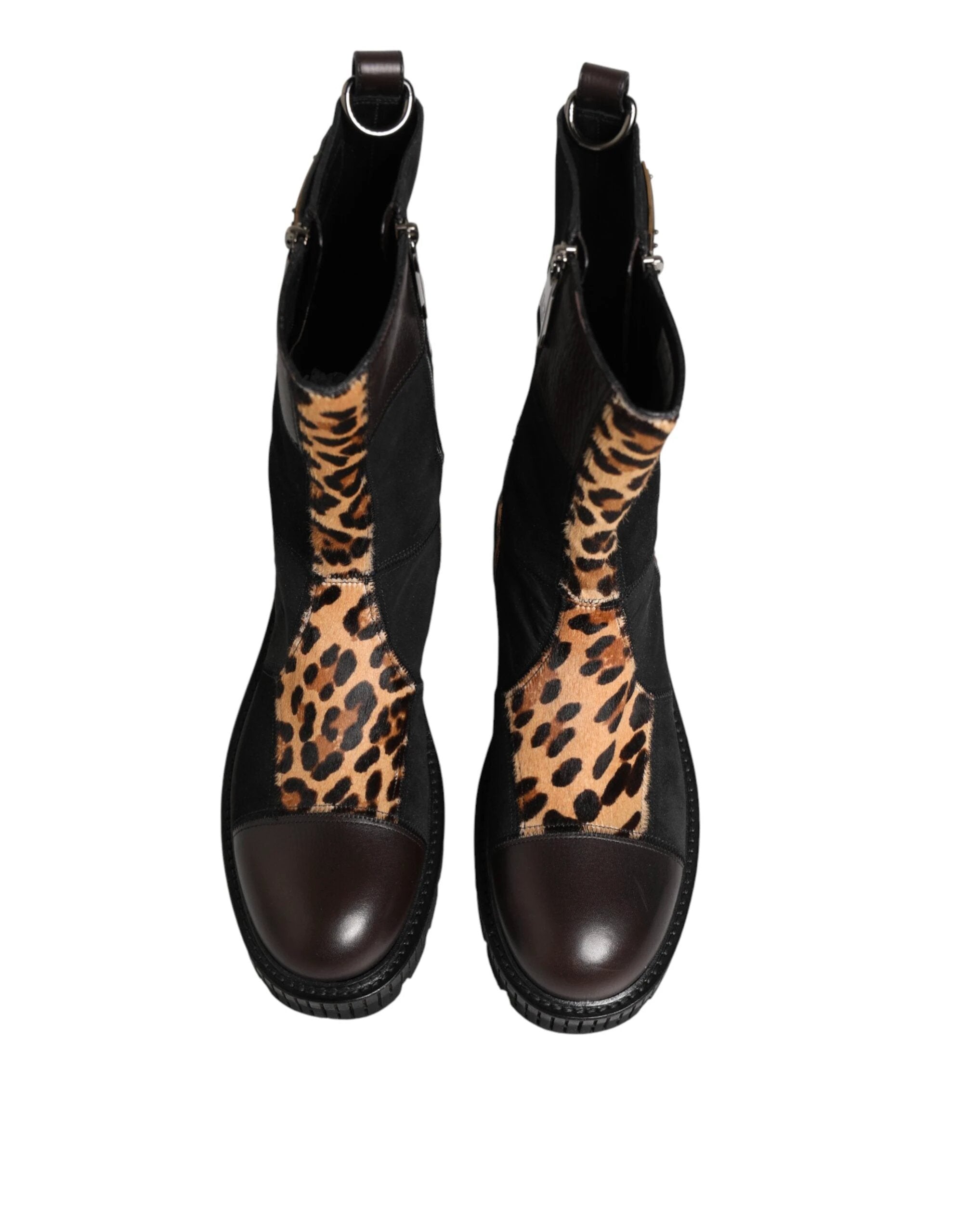 Dolce & Gabbana Multicolor Leopard Mid Calf Boots Shoes by Dolce & Gabbana