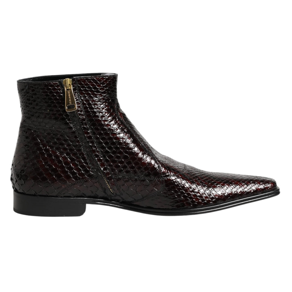 Dolce & Gabbana Bordeaux Chelsea Men Short Ankle Boots Shoes by Dolce & Gabbana