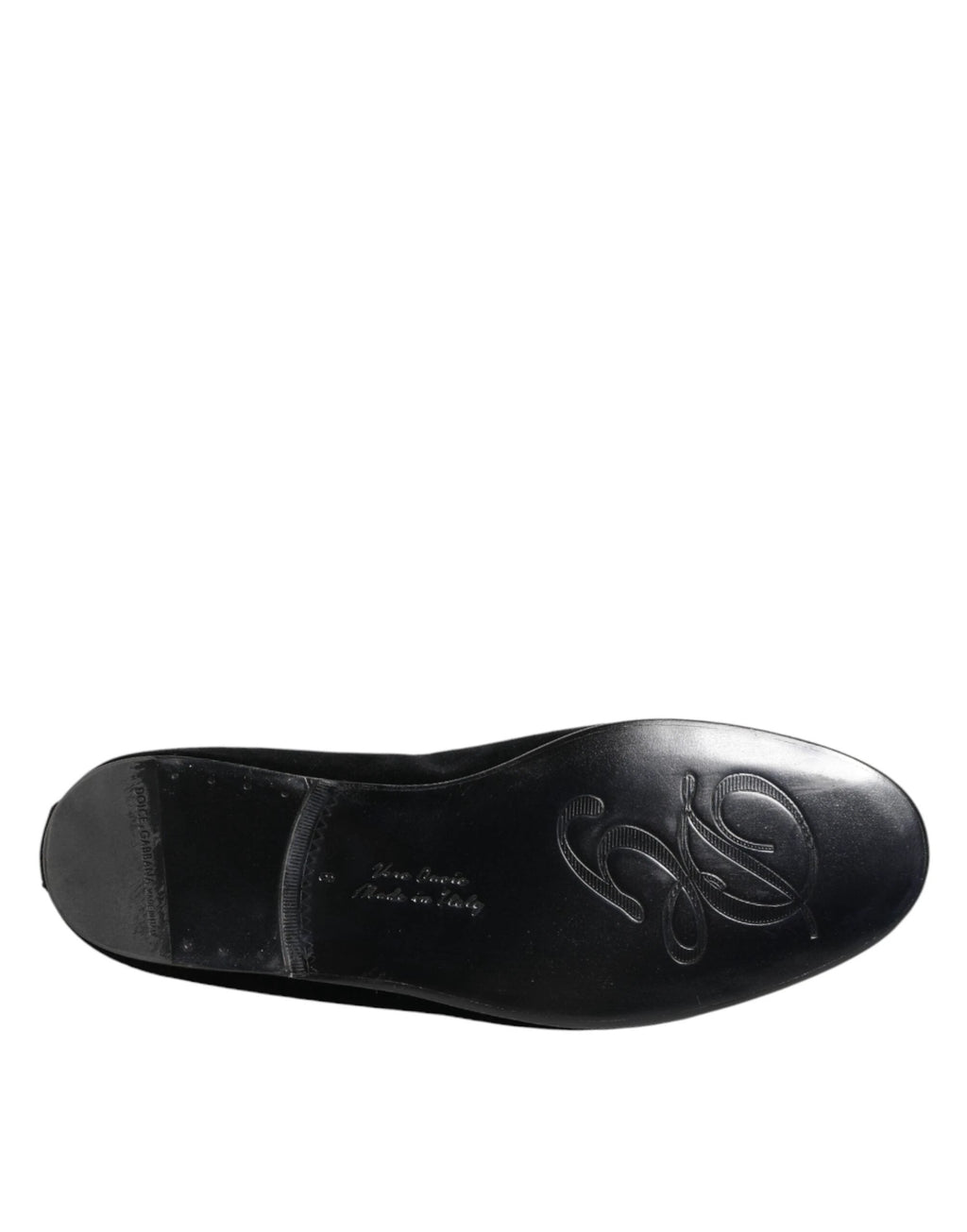 Dolce & Gabbana Black Velvet Gold Crown Mens Loafers Shoes by Dolce & Gabbana