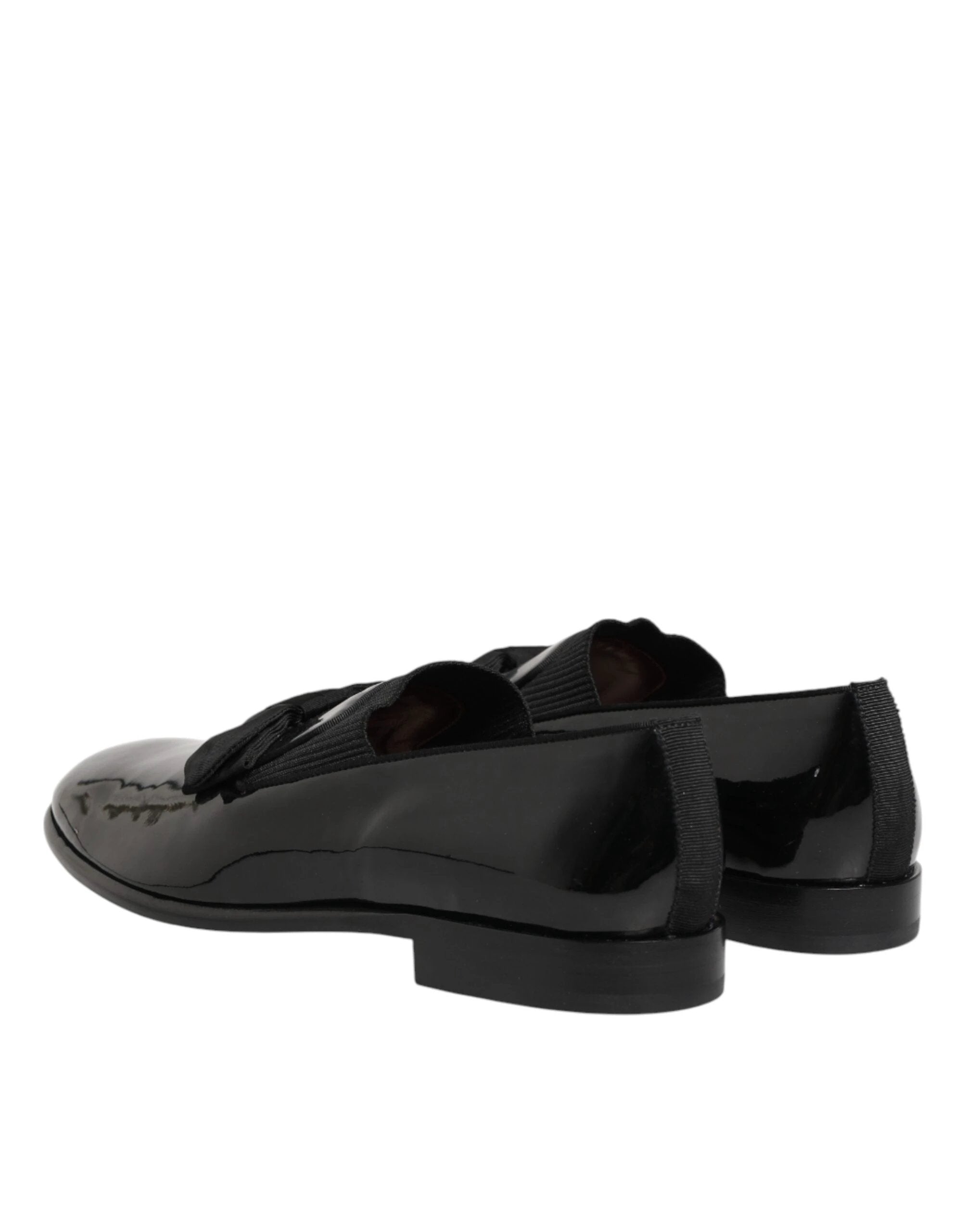 Dolce & Gabbana Black Leather Slip On Dress Men Loafers Shoes by Dolce & Gabbana