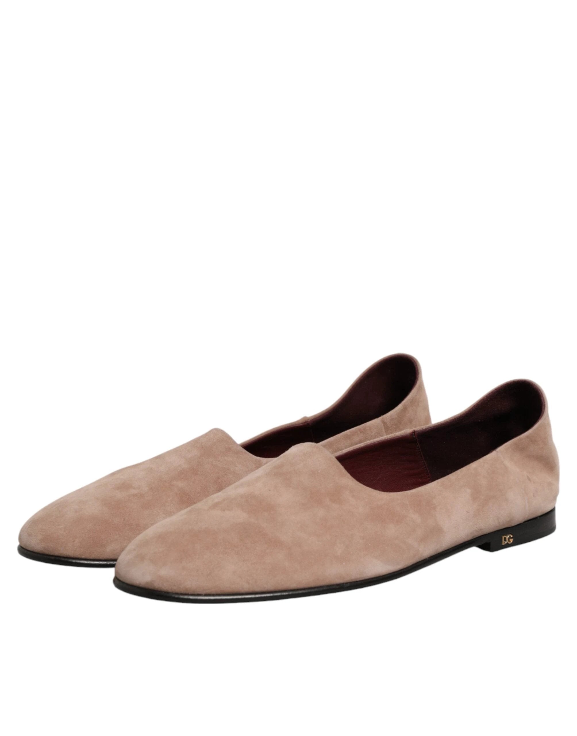 Dolce & Gabbana Beige Leather Suede Slip On Loafers Dress Shoes by Dolce & Gabbana