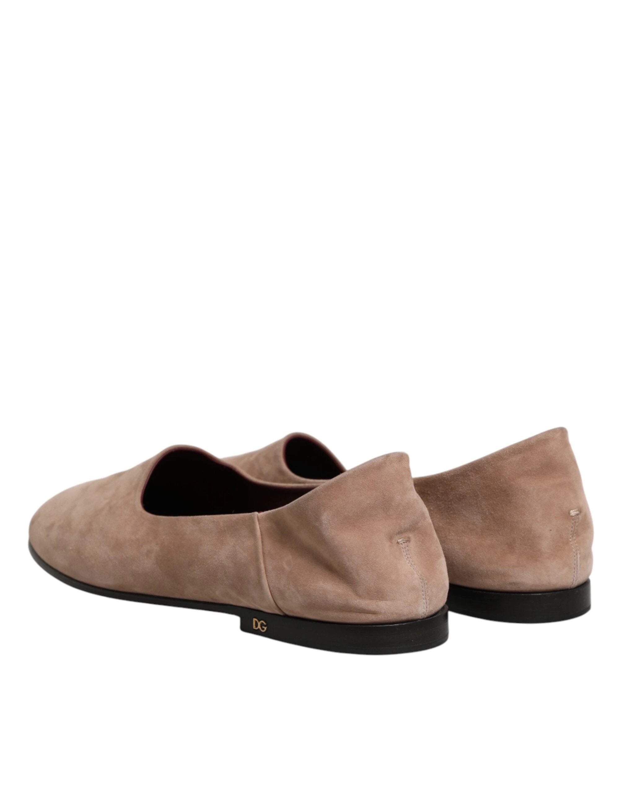 Dolce & Gabbana Beige Leather Suede Slip On Loafers Dress Shoes by Dolce & Gabbana