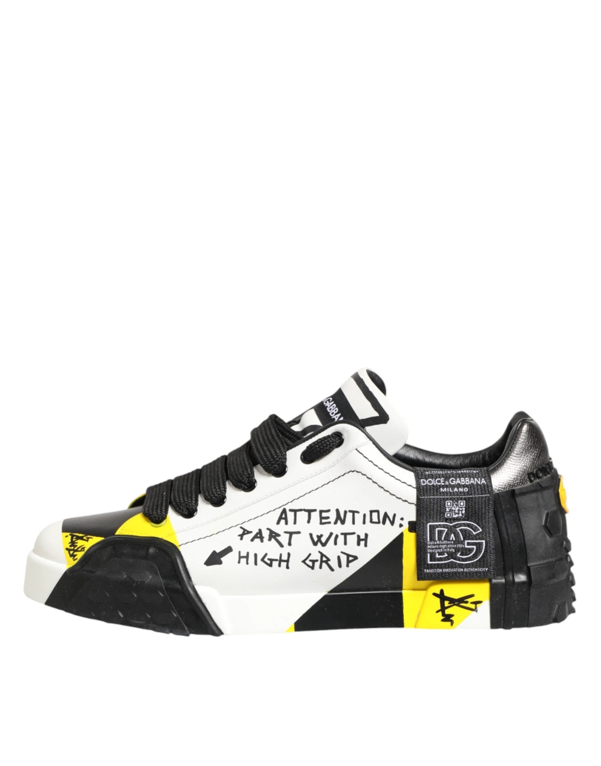 Dolce & Gabbana Multicolor Leather Graffiti Low Top Sneakers Shoes by Dolce & Gabbana
