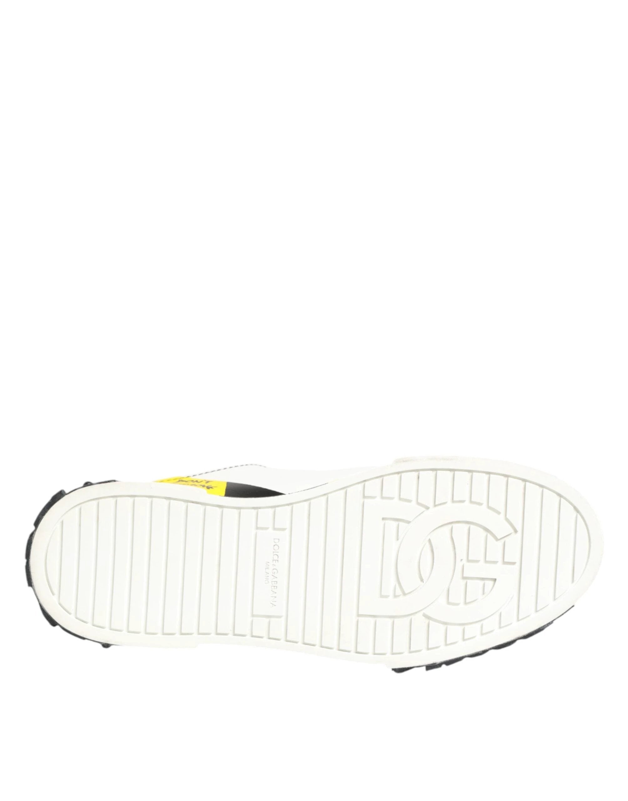 Dolce & Gabbana Multicolor Leather Graffiti Low Top Sneakers Shoes by Dolce & Gabbana