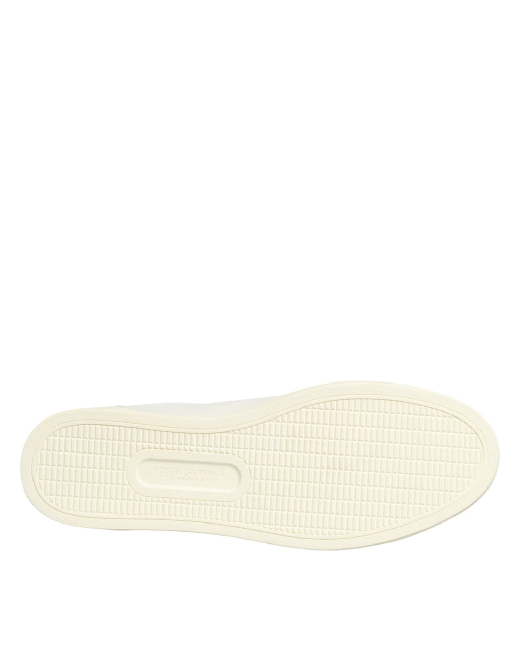 Dolce & Gabbana White Leather Heart Embellished Sneakers Shoes by Dolce & Gabbana