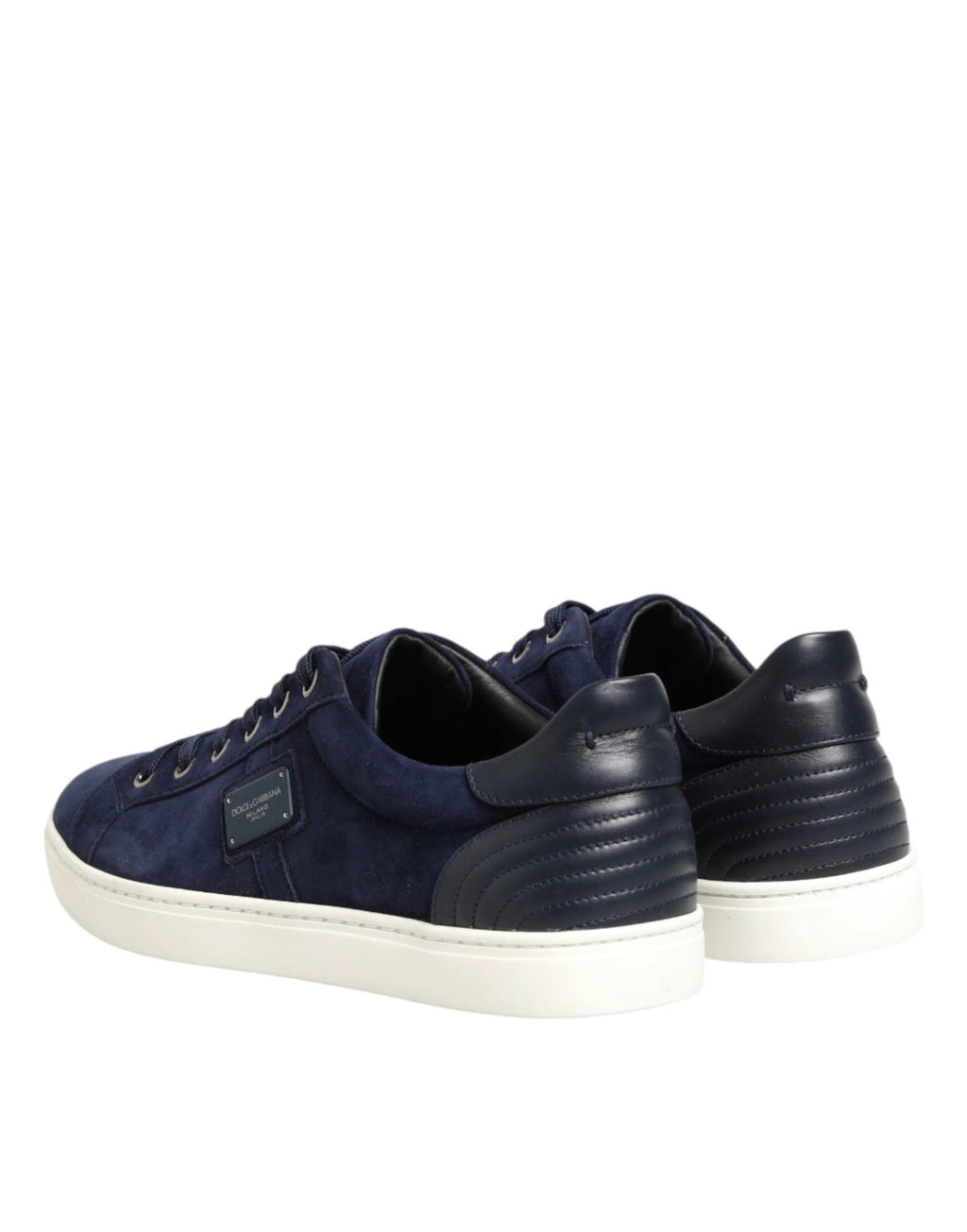 Dolce & Gabbana Blue Leather Suede Low Top Sneakers Shoes by Dolce & Gabbana