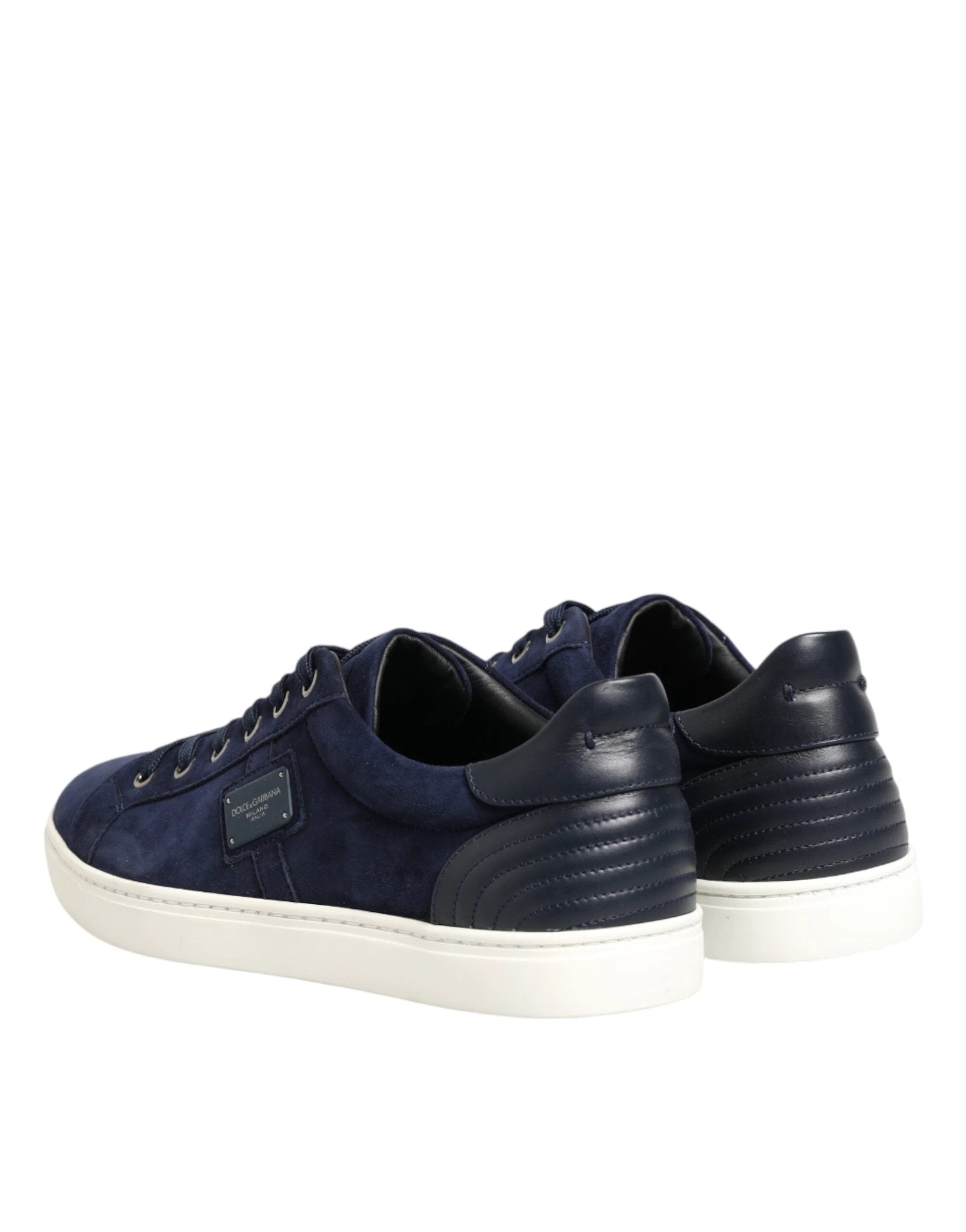 Dolce & Gabbana Blue Leather Suede Low Top Sneakers Shoes by Dolce & Gabbana
