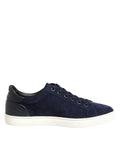 Dolce & Gabbana Blue Leather Suede Low Top Sneakers Shoes by Dolce & Gabbana