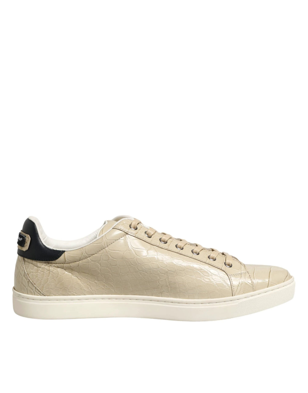 Dolce & Gabbana Beige London Low Top Leather Sneakers Shoes by Dolce & Gabbana