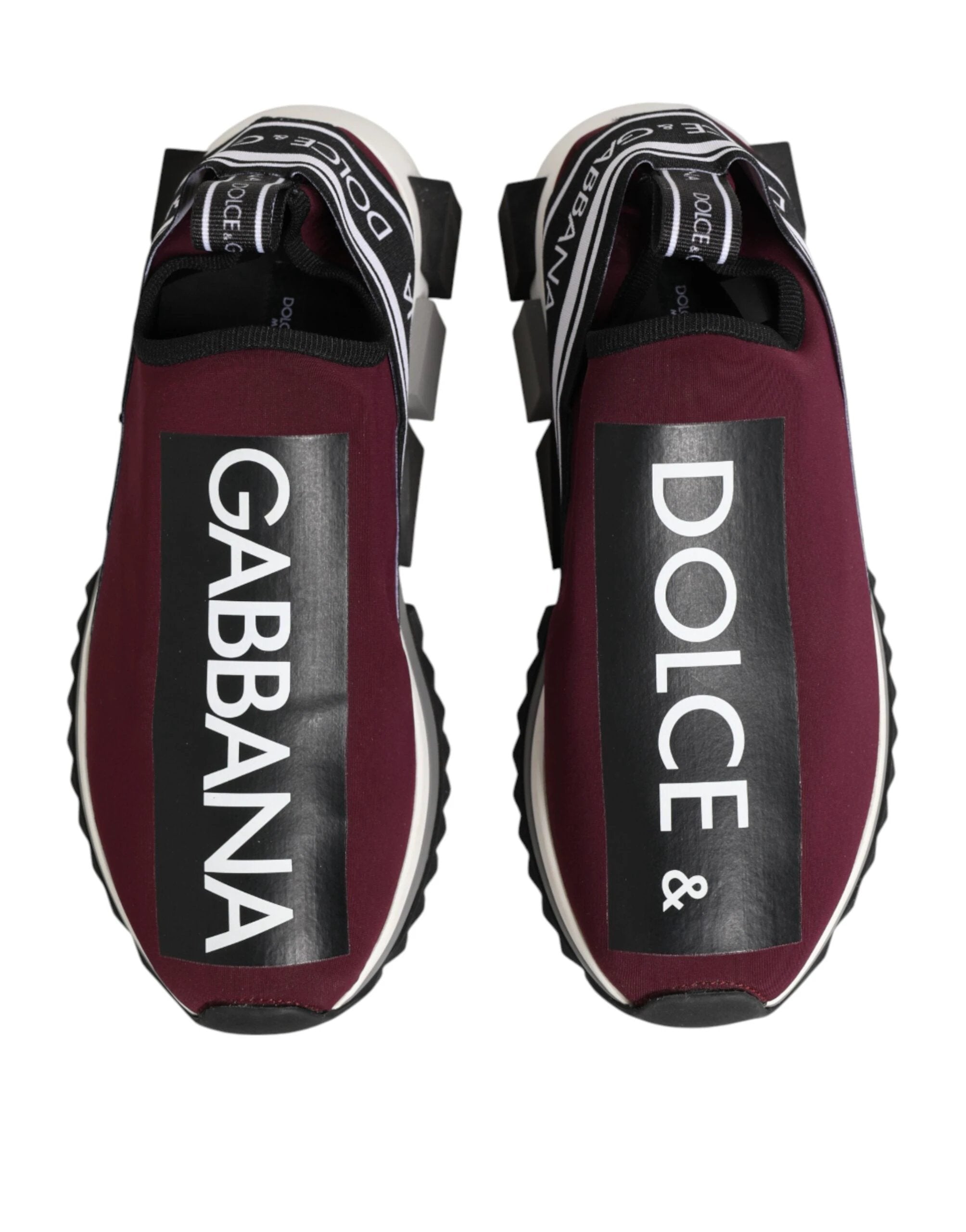 Dolce & Gabbana Maroon Slip On Sorrento Men Sneakers Shoes by Dolce & Gabbana