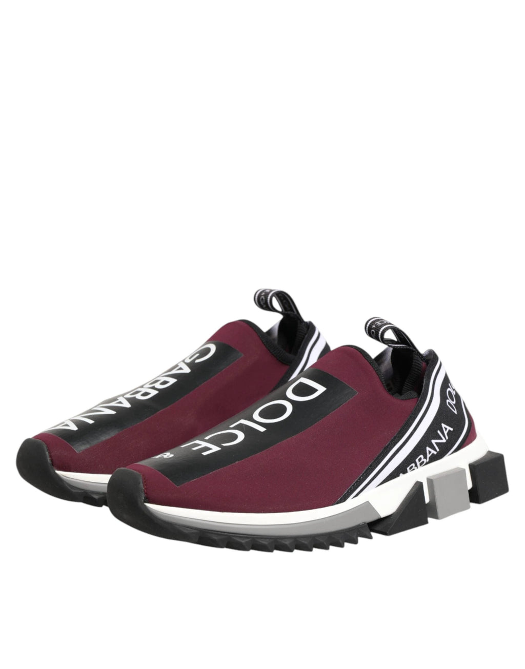 Dolce & Gabbana Maroon Slip On Sorrento Men Sneakers Shoes by Dolce & Gabbana