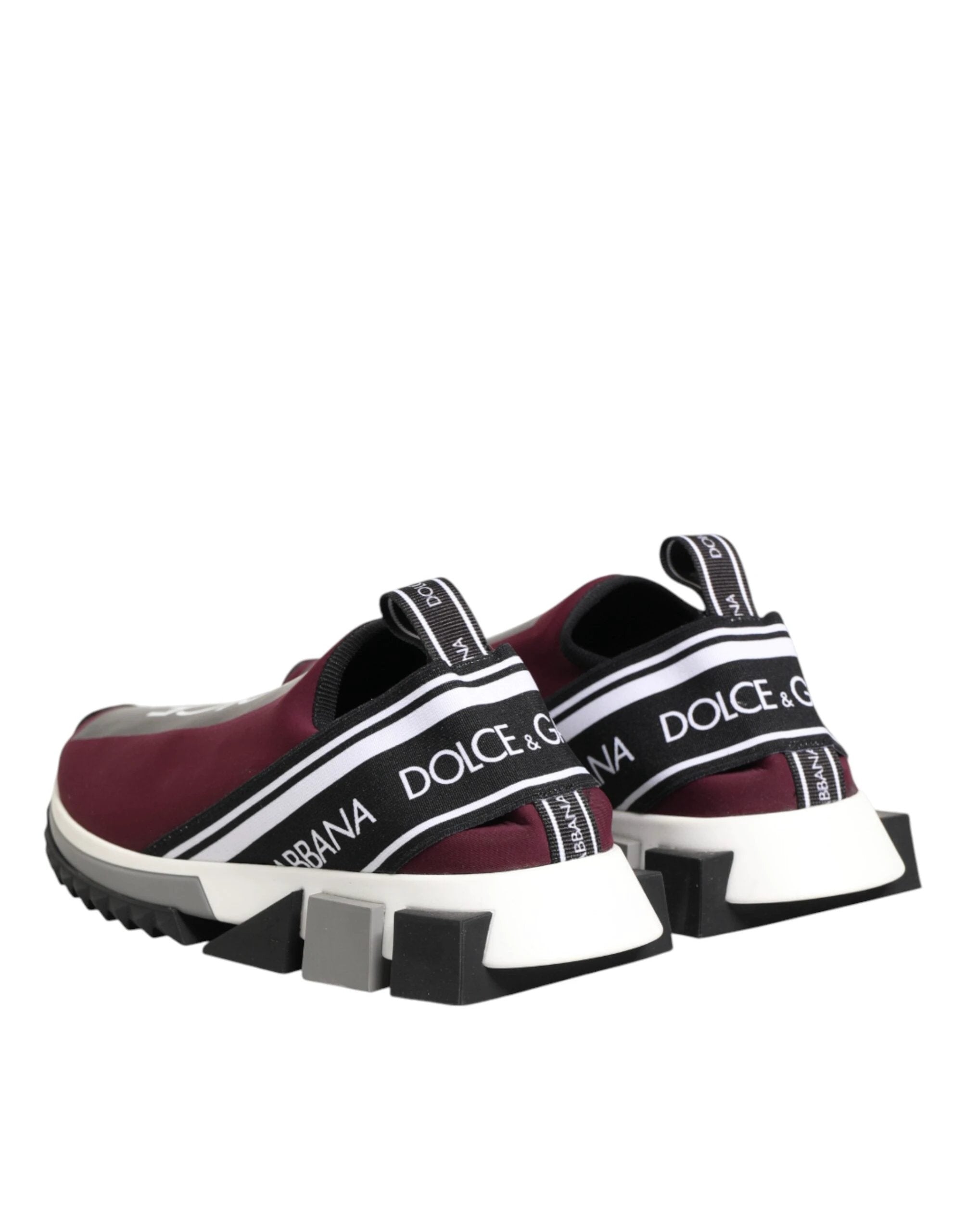Dolce & Gabbana Maroon Slip On Sorrento Men Sneakers Shoes by Dolce & Gabbana