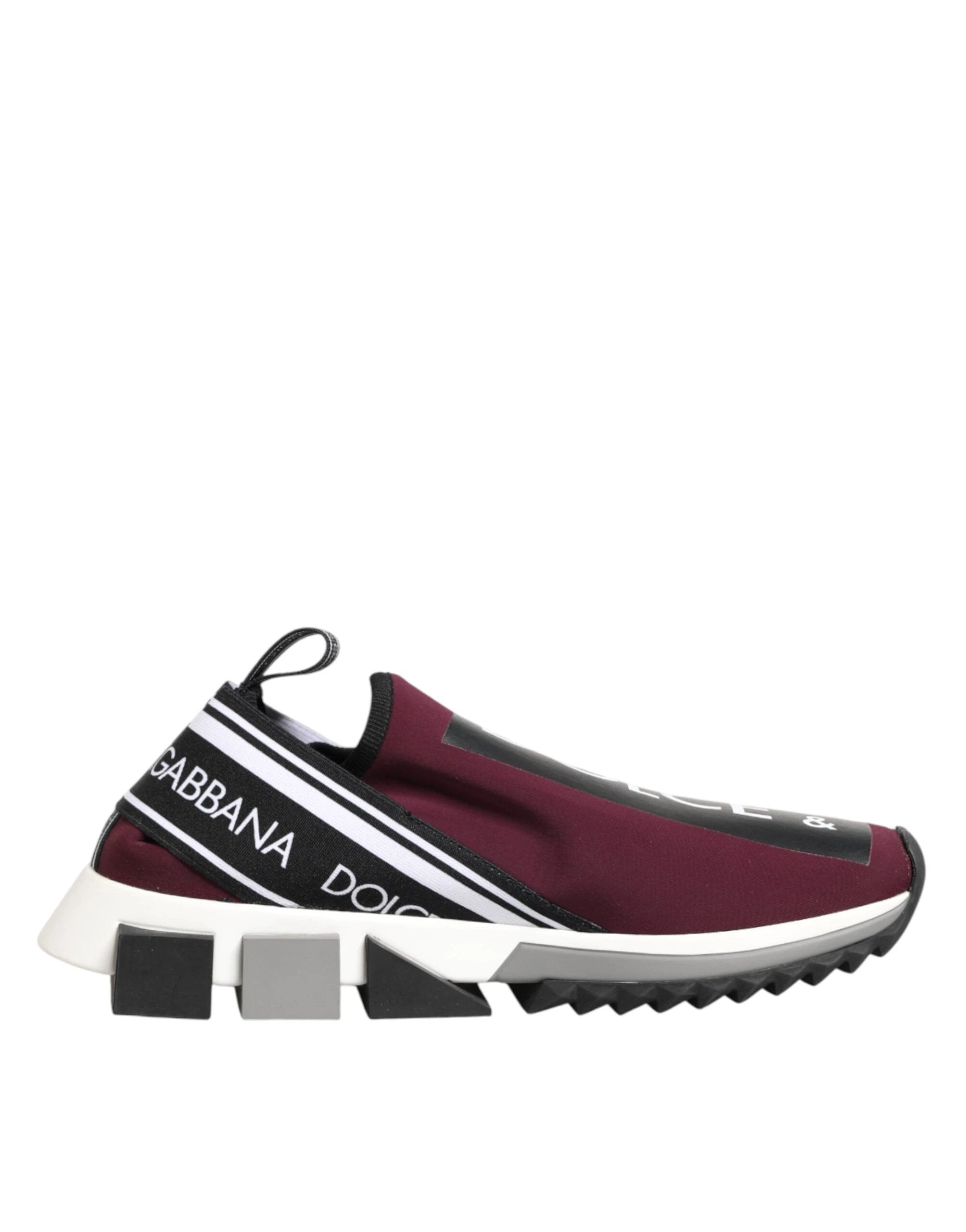 Dolce & Gabbana Maroon Slip On Sorrento Men Sneakers Shoes by Dolce & Gabbana