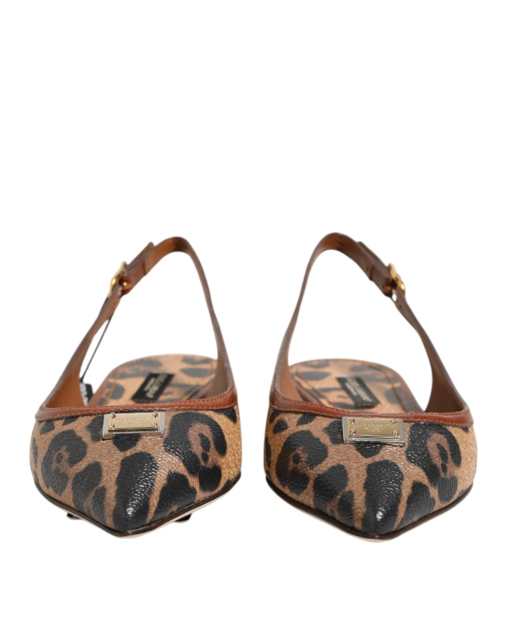 Dolce & Gabbana Brown Leopard Slingback Flats Sandals Shoes by Dolce & Gabbana