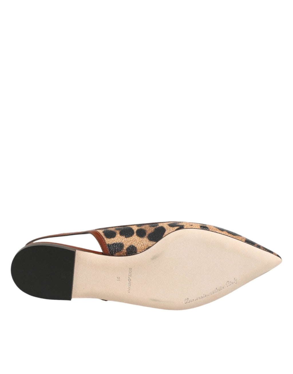 Dolce & Gabbana Brown Leopard Slingback Flats Sandals Shoes by Dolce & Gabbana