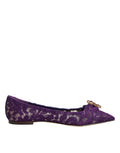 Ballerines Dolce &amp; Gabbana violettes Taormina en dentelle et cristaux