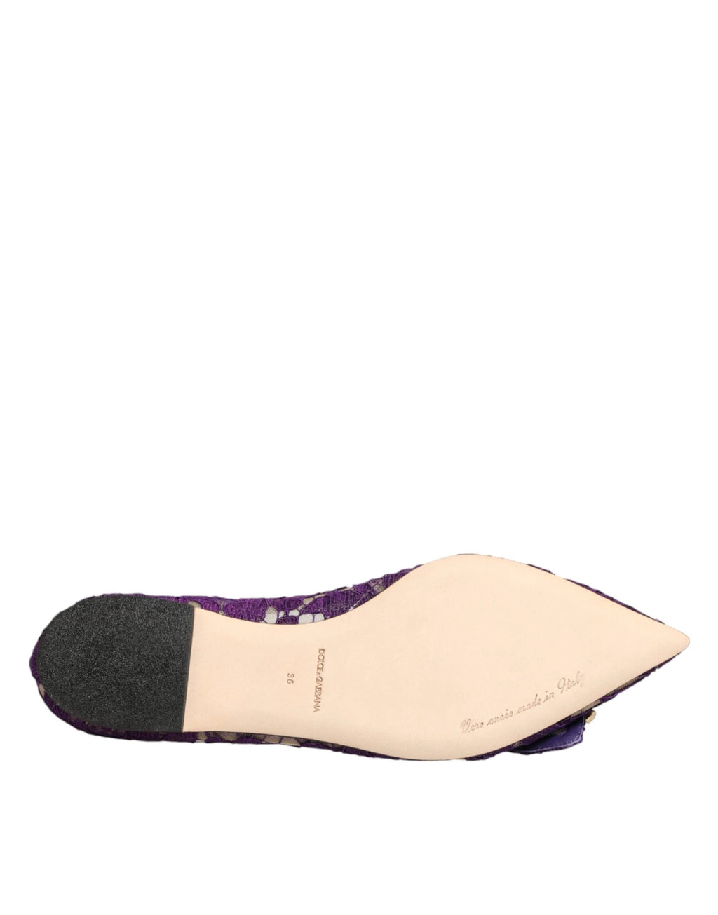 Ballerines Dolce &amp; Gabbana violettes Taormina en dentelle et cristaux