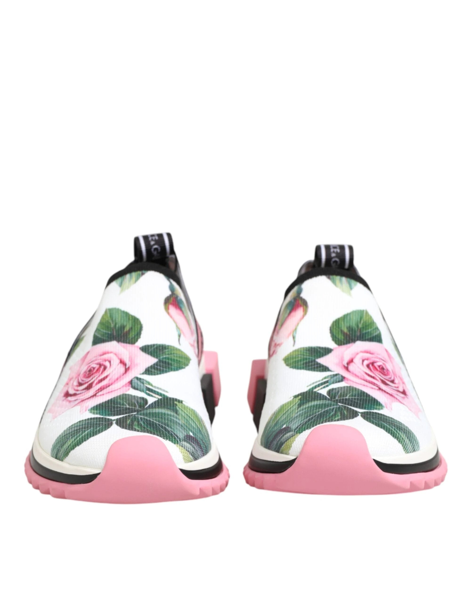 Dolce & Gabbana White Rose Print Sorrento Sneakers Shoes by Dolce & Gabbana