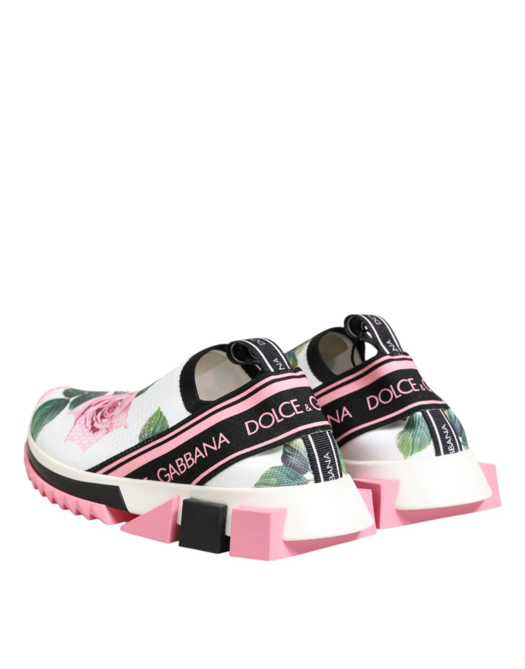 Dolce & Gabbana White Rose Print Sorrento Sneakers Shoes by Dolce & Gabbana