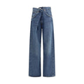 Jean en coton bleu doré