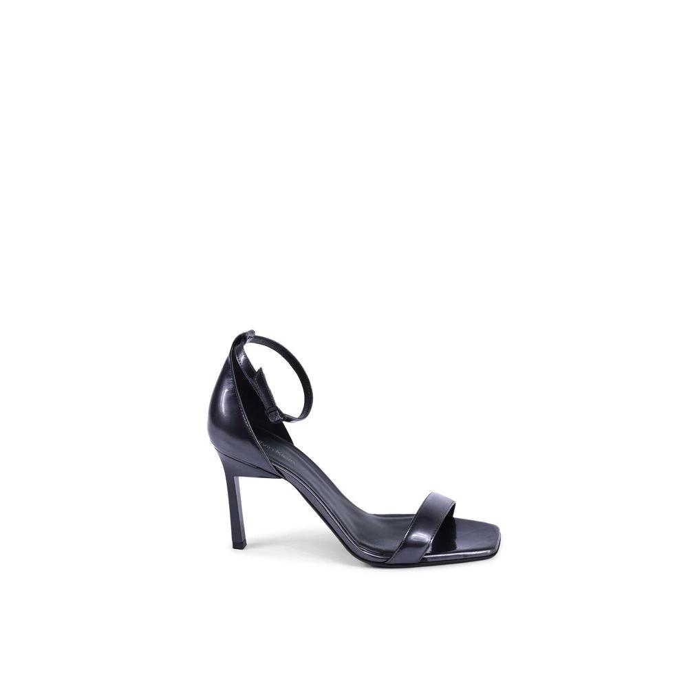 Calvin Klein Black Leather Stiletto Heel Sandals by Calvin Klein