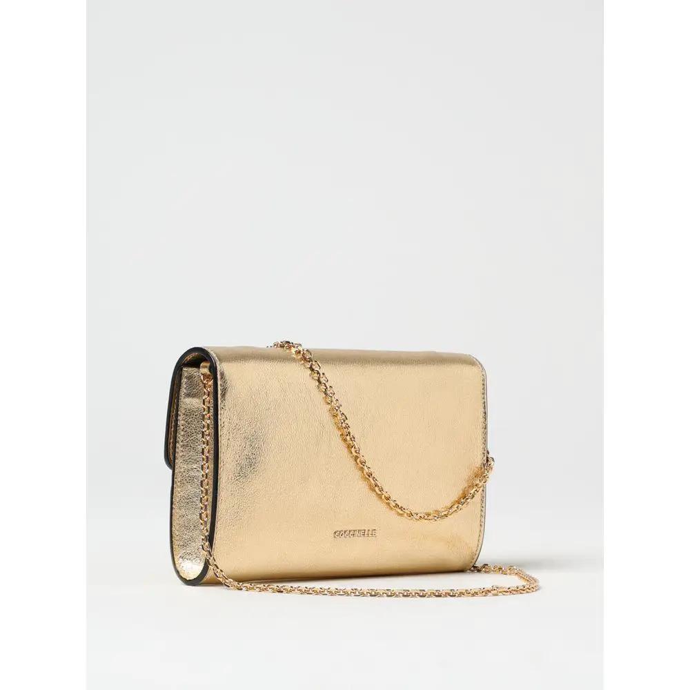 Sac bandoulière Coccinelle en cuir doré