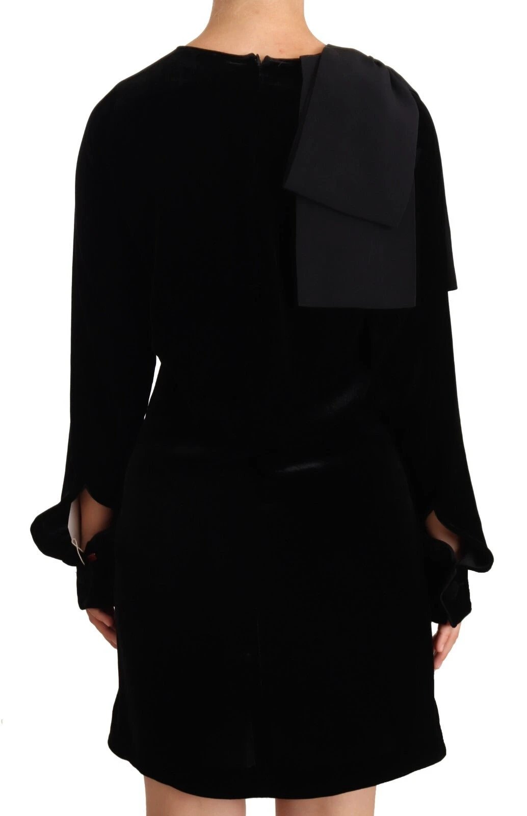 N.21 Sheath A-line Black Viscose Long Sleeves Round Neck Mini Dress by N.21