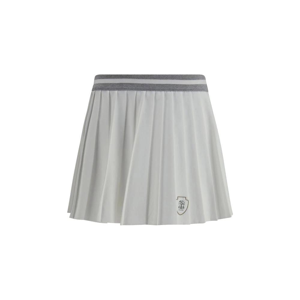 Brunello Cucinelli White Polyester Mini Skirt by Brunello Cucinelli