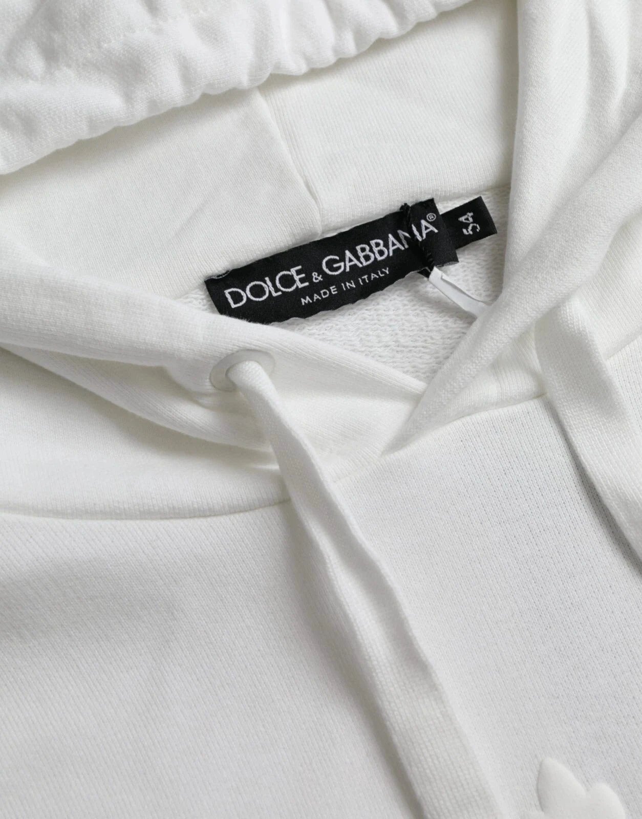 Dolce & Gabbana White Cotton Hooded Pullover Sweatshirt Men by Dolce & Gabbana