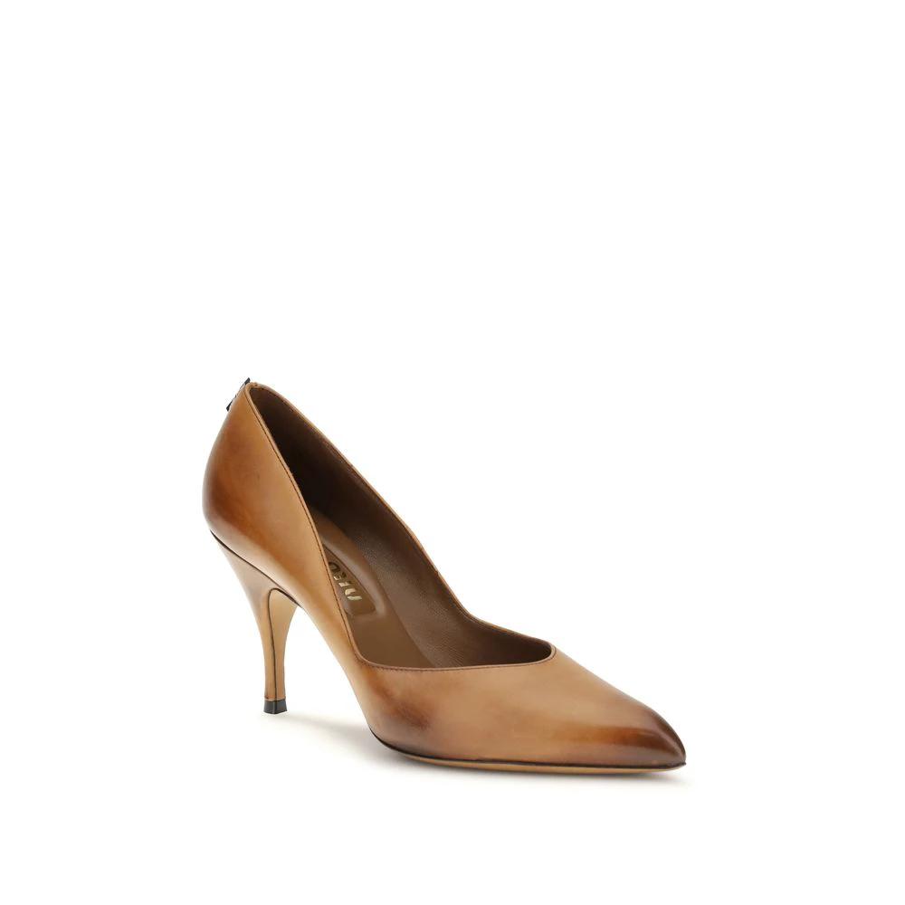 Miu Miu Beige Calf Leather Bos Taurus High Heel Pumps by Miu Miu