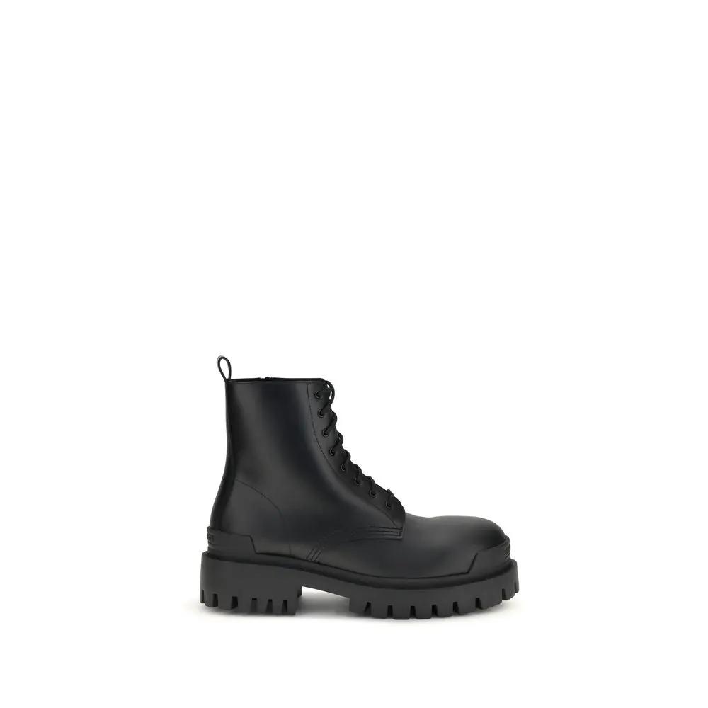 Bottes à lacets Balenciaga Bos Taurus en cuir de veau noir