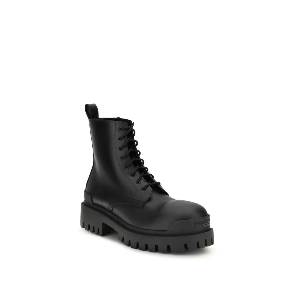 Bottes à lacets Balenciaga Bos Taurus en cuir de veau noir