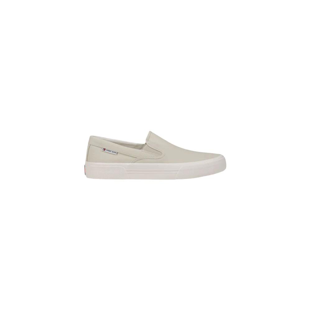 Tommy Hilfiger Jeans Beige Recycled Cotton Slip-On Loafers by Tommy Hilfiger Jeans