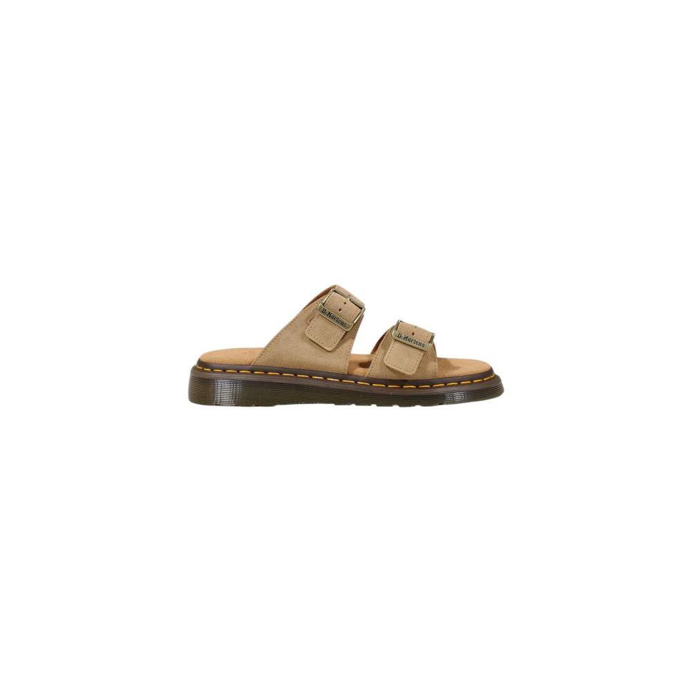 Dr. Martens Beige Leather Flat Sandals by Dr. Martens