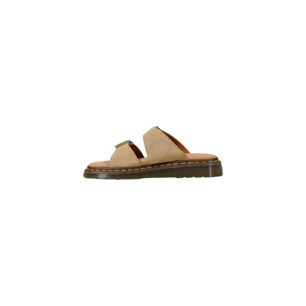 Dr. Martens Beige Leather Flat Sandals by Dr. Martens