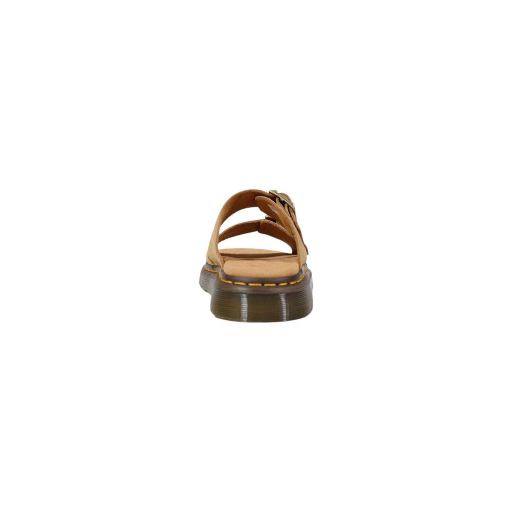 Dr. Martens Beige Leather Flat Sandals by Dr. Martens