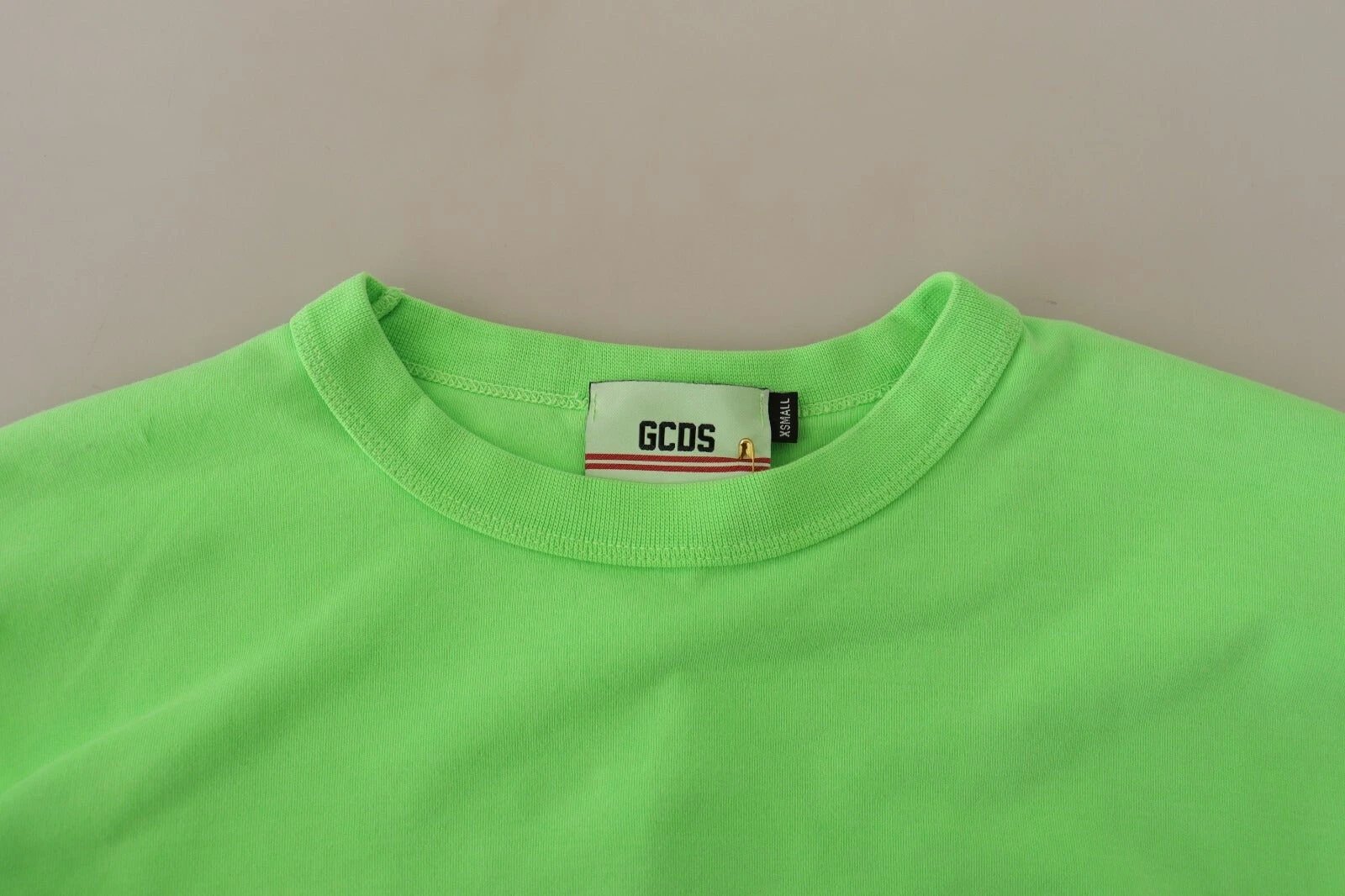 GCDS Mint Green Printed Long Sleeves Cropped Top Sweater by GCDS
