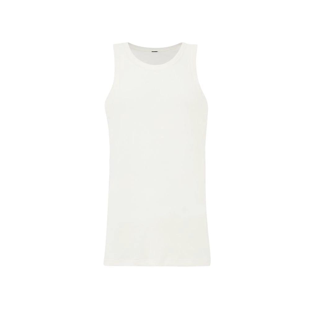 Débardeur blanc coton homme – Jil Sander maille légère coupe relax