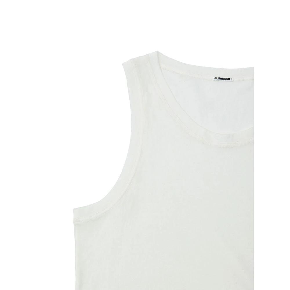 Débardeur blanc coton homme – Jil Sander maille légère coupe relax