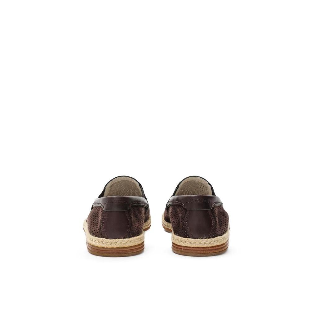 Dolce & Gabbana Brown Suede Leather Espadrilles by Dolce & Gabbana