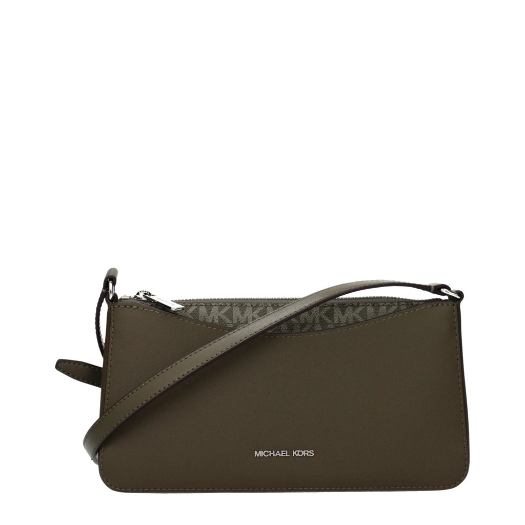 Sac bandoulière en tissu vert Michael Kors