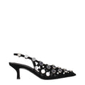Sandales à talons aiguilles en cuir noir Attico