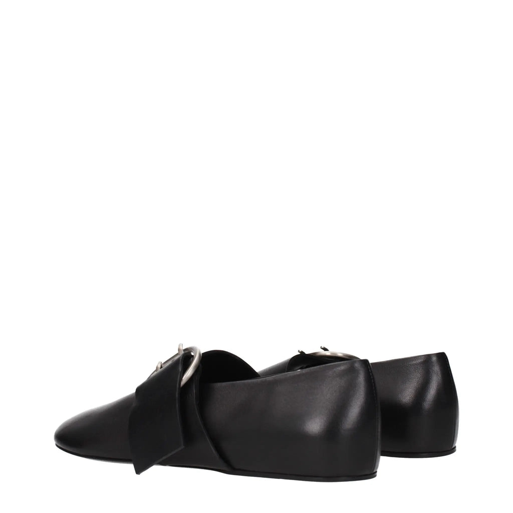 Ballerines en cuir noir Jil Sander